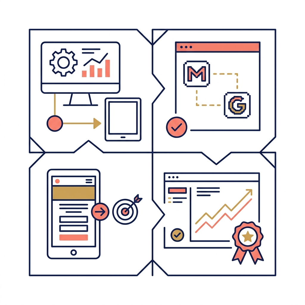 Paso 3: pixel de Meta y Google Tag configurados, dashboard de analytics